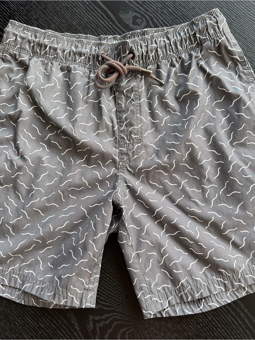 RVCA Gray Printed Swim Trunks swimsuit bathing suit surf shorts